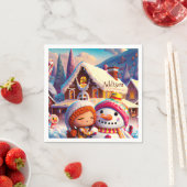 kerstcadedag Gingerbrood Snowman Winter Servet (Insitu)
