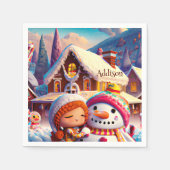 kerstcadedag Gingerbrood Snowman Winter Servet (Voorkant)
