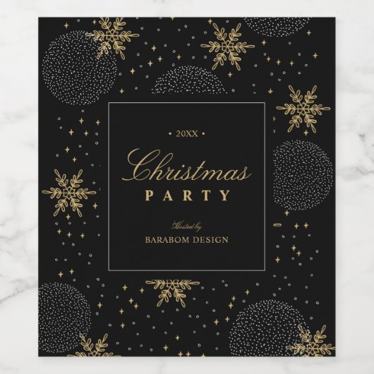 kerstcadefeestdag voor wijn wijn etiket (Enkel label)