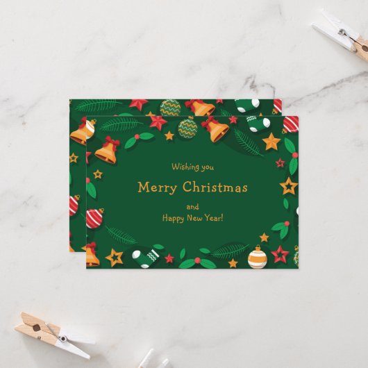 kerstcadekaartje kaart (Voorkant / Achterkant in situ)