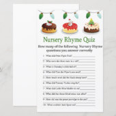 kerstcake Nursery Rhyme Quiz baby shower game (Voorkant / Achterkant)