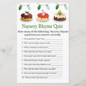 kerstcake Nursery Rhyme Quiz baby shower game (Voorkant)
