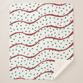 Kerstcake Rode Streep Bevroeging Groene Spikkels Sherpa Deken