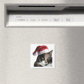KerstCalico Cat Magneet (Insitu (Vaatwasser))
