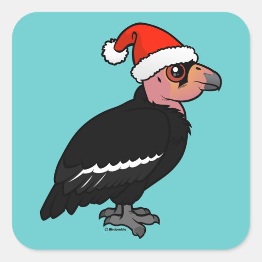 KerstCalifornische condor Vierkante Sticker (Voorkant)