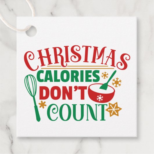 Kerstcalorieën Aantal niet Bedankjes Labels (Voorkant)