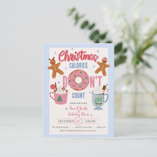 Kerstcalorieën Aantal niet Briefkaart (Staand voorkant)