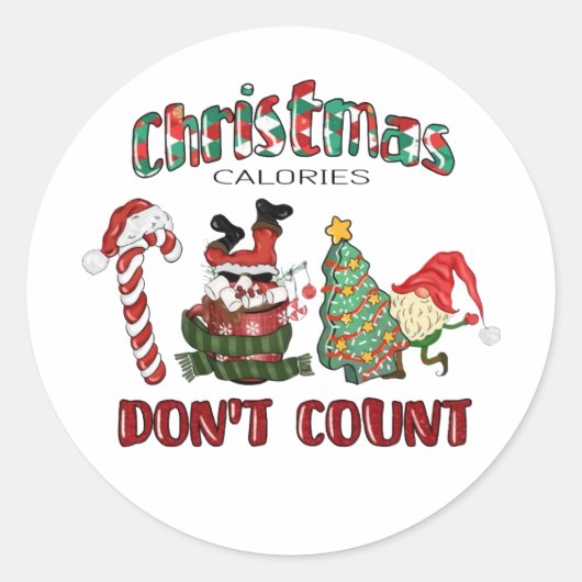 Kerstcalorieën Aantal niet Ronde Sticker (Voorkant)