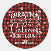 Kerstcalorieën Aantal niet Ronde Sticker (Voorkant)
