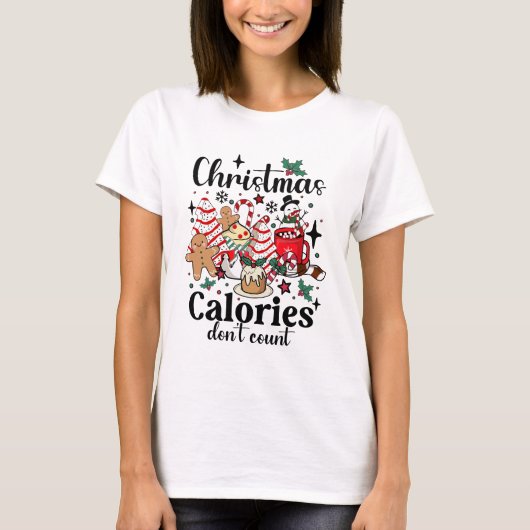 Kerstcalorieën Aantal niet T-shirt (Voorkant)
