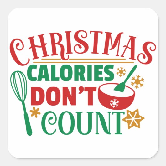 Kerstcalorieën Aantal niet Vierkante Sticker (Voorkant)