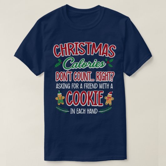 Kerstcalorieën Dont Count T-shirt (Design voorkant)