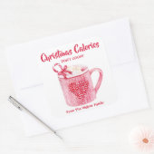 Kerstcalorieën Geen warme cacao Vierkante Sticker (Envelop)