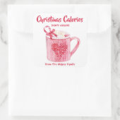 Kerstcalorieën Geen warme cacao Vierkante Sticker (Tas)