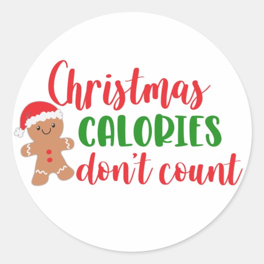 Kerstcalorieën graven Stickers niet (Voorkant)