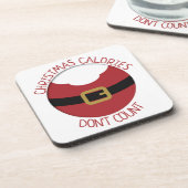 Kerstcalorieën Het rode pak van de kerstman Bier Onderzetter (Linkerzijde)