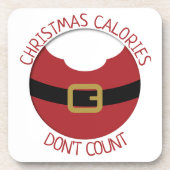 Kerstcalorieën Het rode pak van de kerstman Bier Onderzetter (Voorkant)