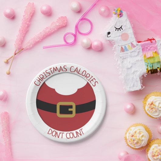 Kerstcalorieën Het rode pak van de kerstman Papieren Bordje (Feest)