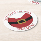 Kerstcalorieën Het rode pak van de kerstman Ronde Kartonnen Onderzetter (Gebogen)
