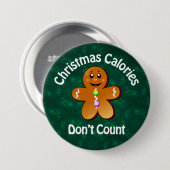 Kerstcalorieën Knop Ronde Button 7,6 Cm (Voorkant /achterkant)