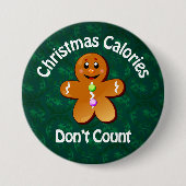 Kerstcalorieën Knop Ronde Button 7,6 Cm (Voorkant)