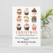 Kerstcalorieën tellen geen cupcakes feestdagenkaart (Staand voorkant)
