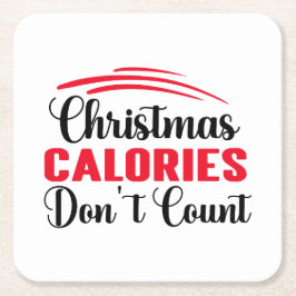 Kerstcalorieën tellen geen grappige keukencitaat kartonnen onderzetters