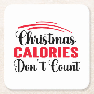 Kerstcalorieën tellen geen grappige keukencitaat kartonnen onderzetters