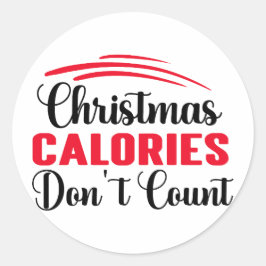 Kerstcalorieën tellen geen grappige keukencitaat ronde sticker