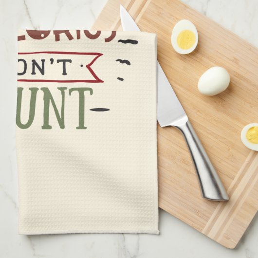 Kerstcalorieën tellen geen grappige prijsopgave theedoek (Quarter Fold)