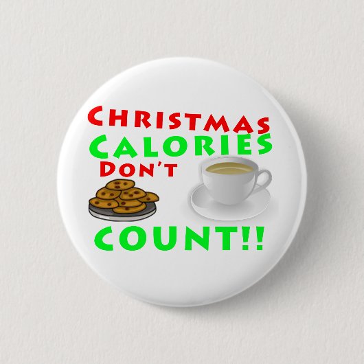 Kerstcalorieën tellen geen Humor grappig Ronde Button 5,7 Cm (Voorkant)