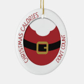 Kerstcalorieën tellen geen kerstbuik. keramisch ornament (Rechts)