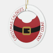 Kerstcalorieën tellen geen kerstbuik. keramisch ornament (Links)