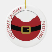Kerstcalorieën tellen geen kerstbuik. keramisch ornament (Achterkant)