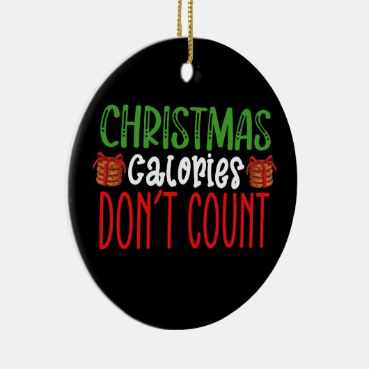 Kerstcalorieën tellen geen koekjes familie keramisch ornament (Rechts)