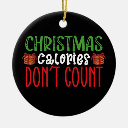 Kerstcalorieën tellen geen koekjes familie keramisch ornament (Voorkant)