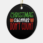 Kerstcalorieën tellen geen koekjes familie keramisch ornament (Links)