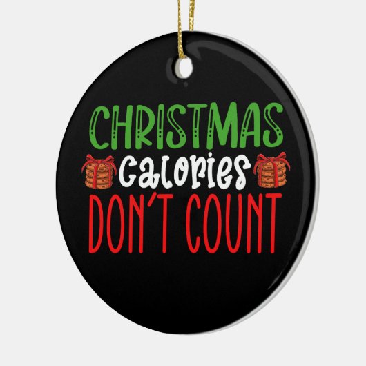 Kerstcalorieën tellen geen koekjes familie keramisch ornament (Links)