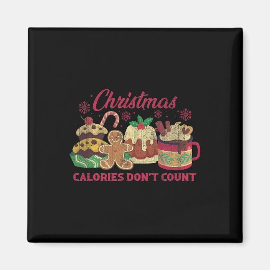 Kerstcalorieën tellen geen melkkoekjes magneet (Voorkant)