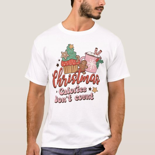 Kerstcalorieën tellen geen shirt, Funny Christ T-shirt (Voorkant)