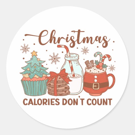 Kerstcalorieën tellen geen Stickers (Voorkant)