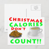 Kerstcalorieën tellen Humor niet Feestdagenkaart (Voorkant / Achterkant)