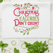 Kerstcalorieën tellen Kerstmis niet mee Theedoek (Gevouwen)