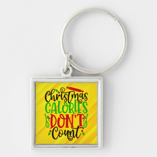 Kerstcalorieën tellen niet - 56558 sleutelhanger (Voorkant)