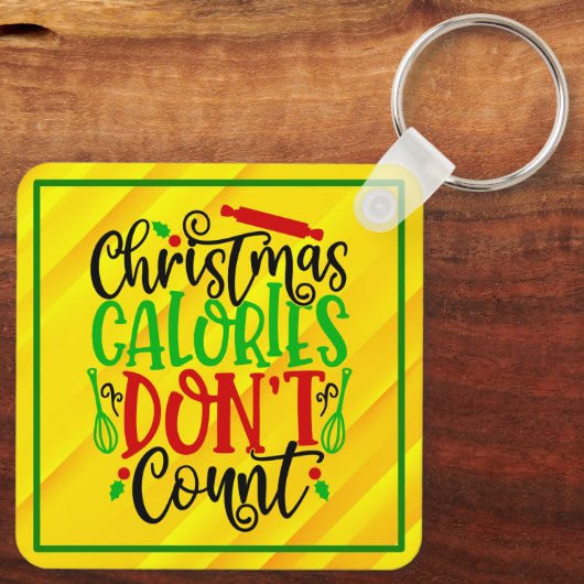 Kerstcalorieën tellen niet - 56558 sleutelhanger (Achterkant)