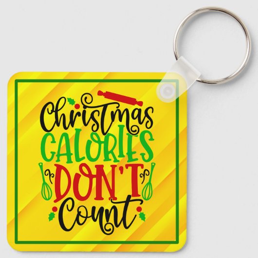 Kerstcalorieën tellen niet - 56558 sleutelhanger (Achterkant)
