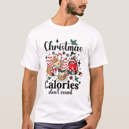 Kerstcalorieën tellen niet Funny Retro T-shirt