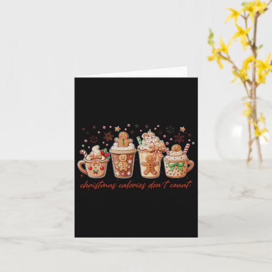 Kerstcalorieën tellen niet Gingerbread Coquett Kaart (Gele Bloem)