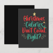 Kerstcalorieën tellen niet goed grappige Kerstmis Kaart (Voorkant / Achterkant)