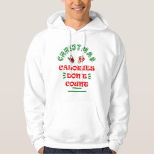 Kerstcalorieën tellen niet grappig eenvoudig hoodie
